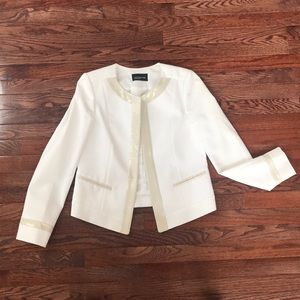 Vintage White Quilted Gold Embroidered Jacket
